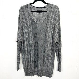 Lane Bryant Grey Textured Knit Dolman Sleeve Top Light Sweater 18/20 2X